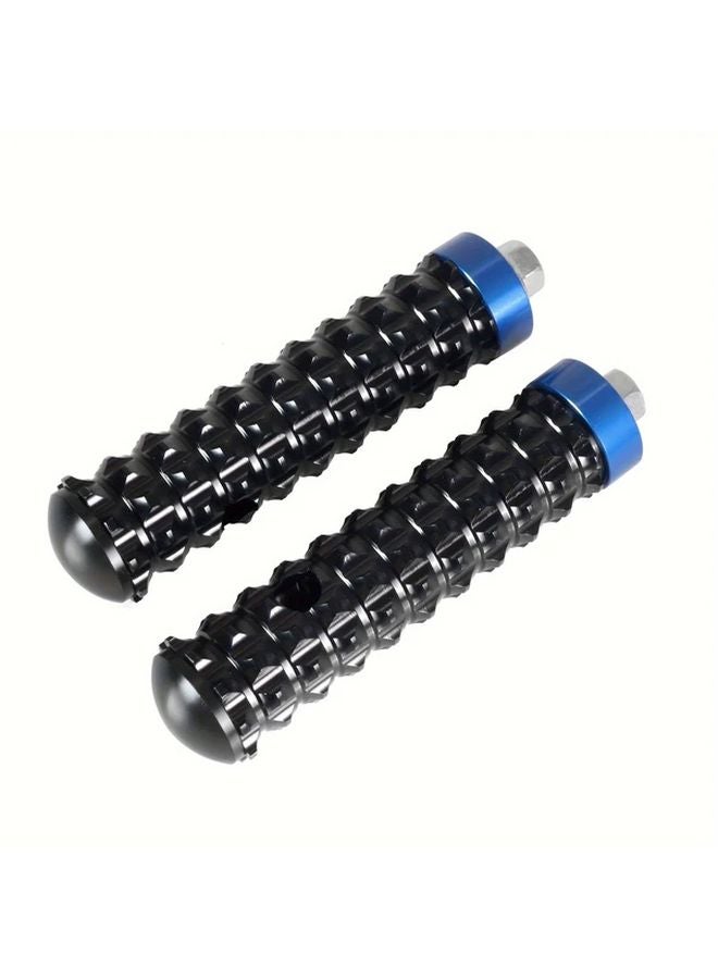 Blue Motorcycle Foot Pegs Anti Slip Aluminum Footrests Compatible with MT07 MT09 R3 ZX4R ZX6R - Image 3